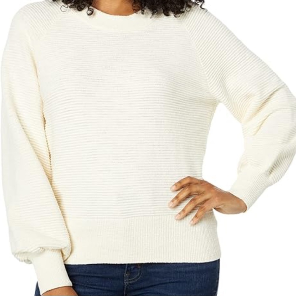 Madewell Women's Cream Crew Neck Long Sleeves Pullover Sweater Size XS‎